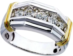 ABJFJE Geometry Crystal Cocktail Statement Ring Rhinestone Stacking Wedding Band Rings Fashion Jewelry Accessories for Women Gift Gold Silver Two Tone