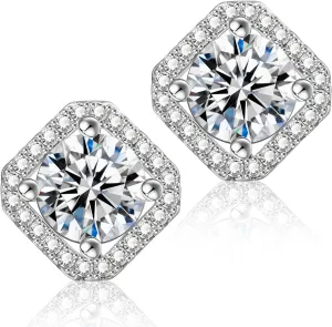 ABSOLUTE Moissanite Stud Earrings for Women 925 Sterling Silver Earrings Studs for Men D Color VVS1 Clarity Birthday Gifts Christmas With Certificate