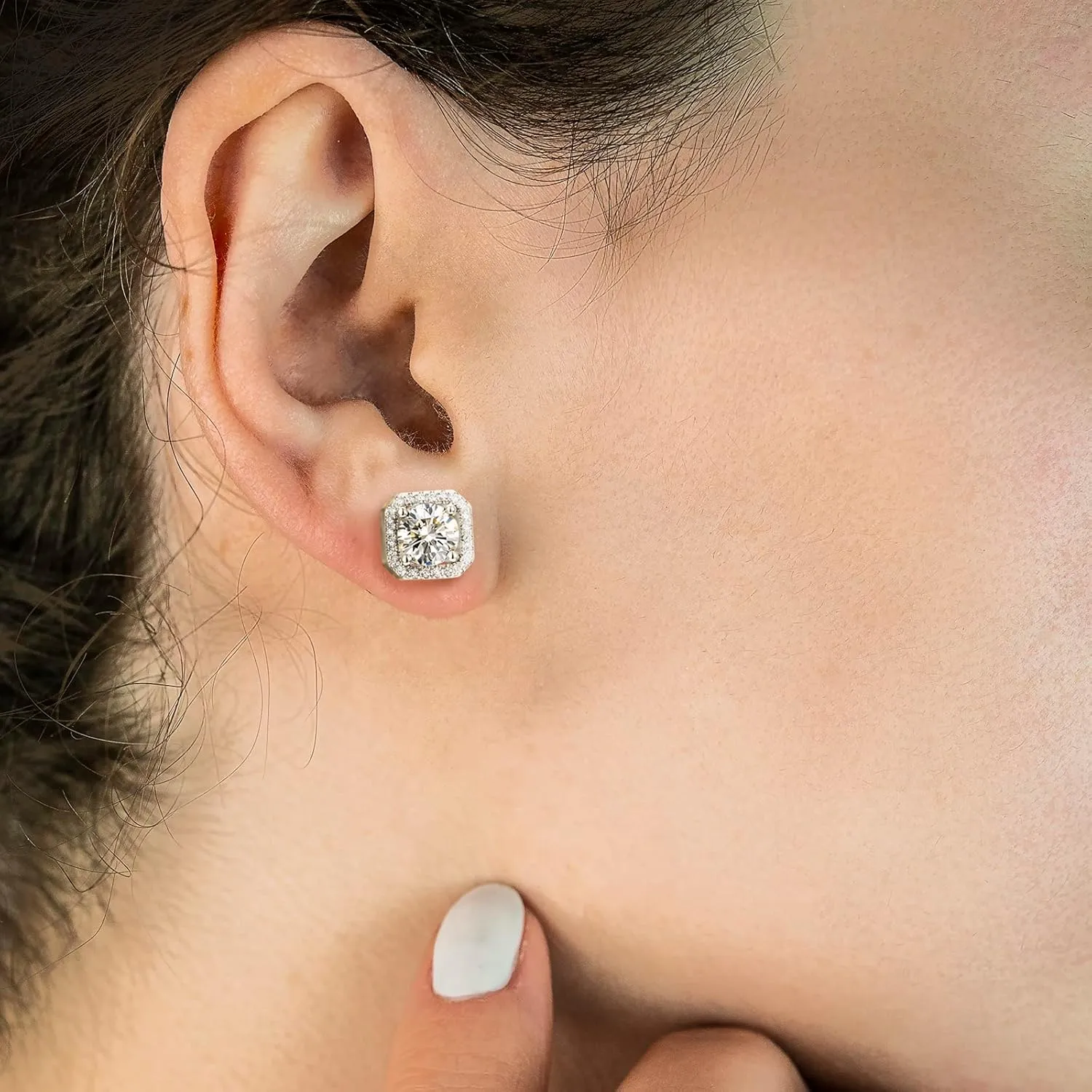 ABSOLUTE Moissanite Stud Earrings for Women 925 Sterling Silver Earrings Studs for Men D Color VVS1 Clarity Birthday Gifts Christmas With Certificate