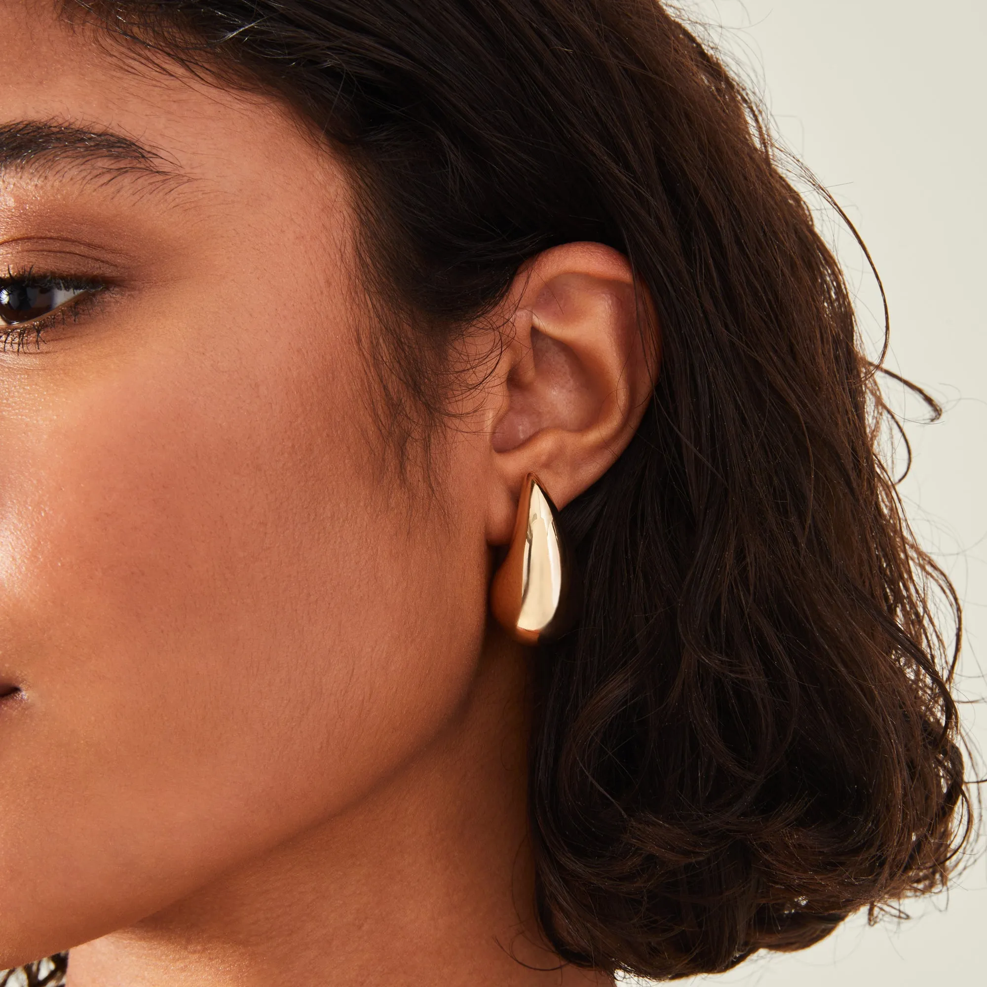 Accessorize London Women Gold Drop Curve Earrings
