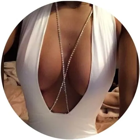 Acenail Boho Sexy Beach Body Chain Crystal Bikini Belt Chains Summer Rhinestone Bra Chain Waist Body Jewelry for Women and Girls