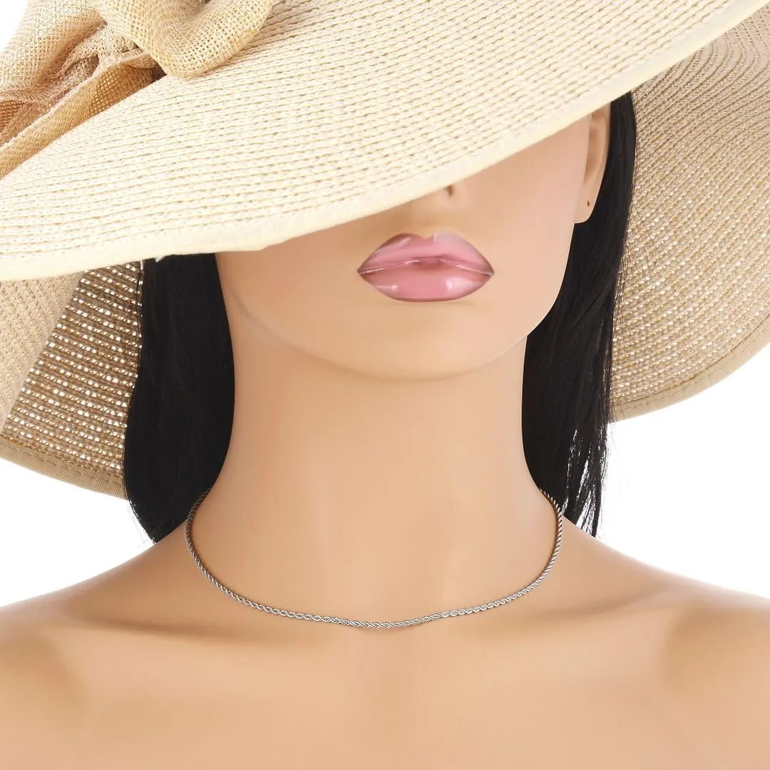 Adabele 304 Grade Surgical Stainless Steel 2mm 3mm Diamond-Cut Rope Chain Necklace 18 20 22 Inch Tarnish Resistant Hypoallergenic Women Men Jewelry
