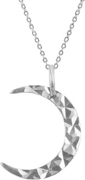 Adabele Solid Sterling Silver Crescent Moon Symbol of Growth Transformation Pendant Necklace Jewelry Hypoallergenic Nickel Free Women Birthday Gift