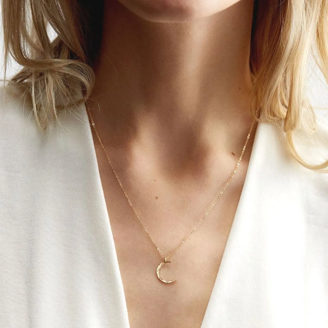 Adabele Solid Sterling Silver Crescent Moon Symbol of Growth Transformation Pendant Necklace Jewelry Hypoallergenic Nickel Free Women Birthday Gift