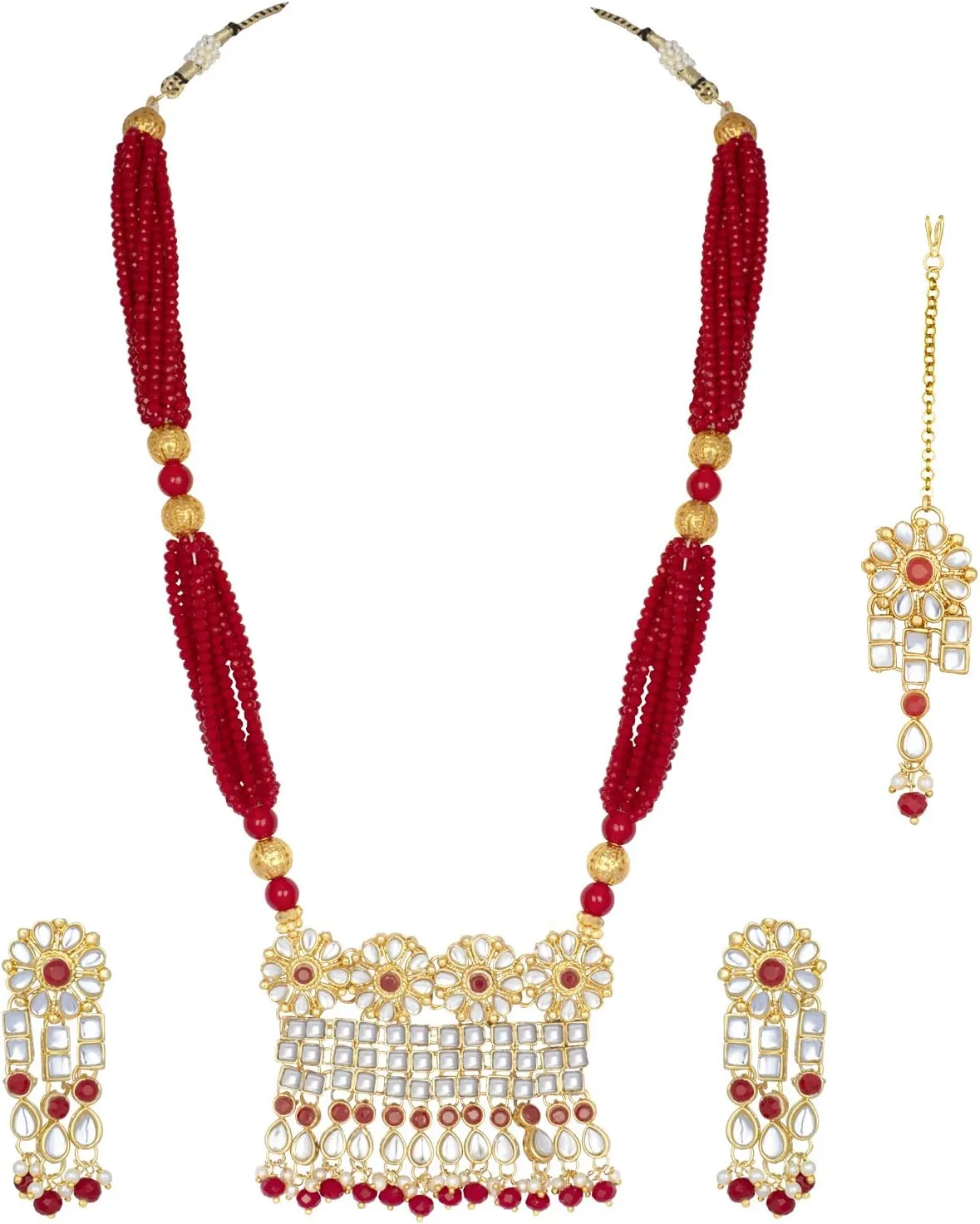 Aheli Wedding Wear Indian Ethnic Kundan Pendant Necklace Set Bollywood Party Traditional Jewelry Gift for Women