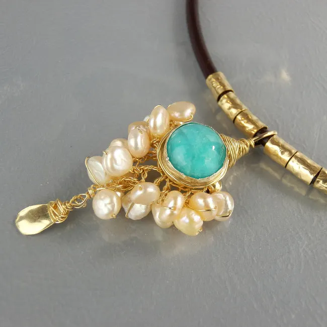 Amazonite Necklace Earrings Set