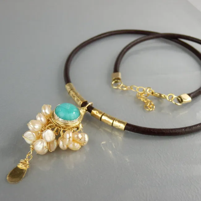 Amazonite Necklace Earrings Set