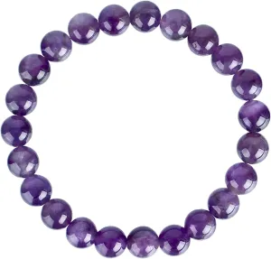 Amethyst Crystal Bracelet, Purple Crystal Friendship Love Protection Bracelets for Men Women, Business Money Wealth Prosperity Good Luck Energy Stone Beaded Gemstone Chakra Bracelets
