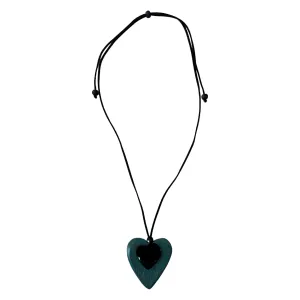 Amy Heart Necklace in Teal