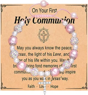 Angyape Baptism Gifts Cross Bracelet, First Communion Gifts Bracelets