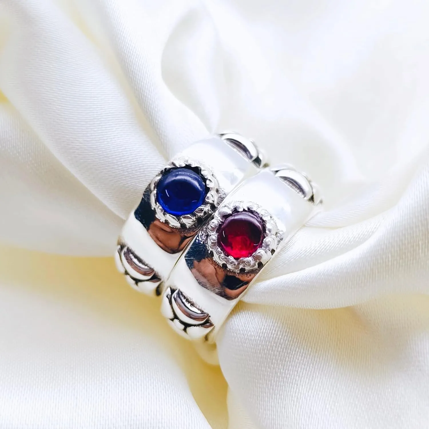 Anime Moving Castle Sterling Silver Ring Cosplay Jewelry for Couples Birthday gift for Him/Her Award Winning Anime Movie Cosplay by Forever Gems & Jewels (Howl's Red, 12)
