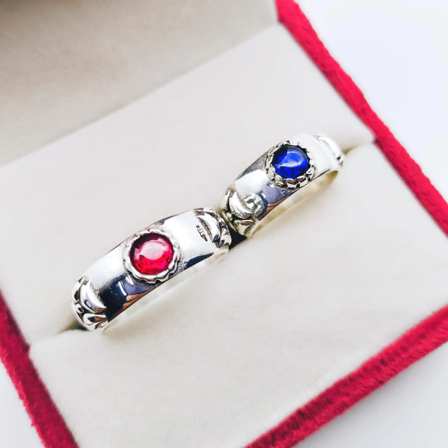 Anime Moving Castle Sterling Silver Ring Cosplay Jewelry for Couples Birthday gift for Him/Her Award Winning Anime Movie Cosplay by Forever Gems & Jewels (Howl's Red, 12)