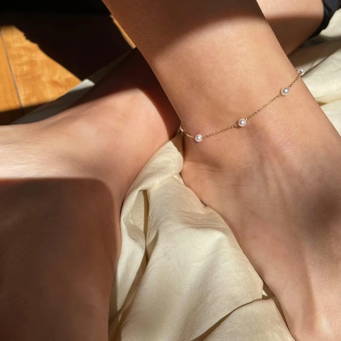 Ankle Bracelets for Women 18K Gold Plated Dainty Layering Anklets for Women Layered Twisted Rope Coin Chain Anklet Bracelets Waterproof Beach Summer Foot Jewelry