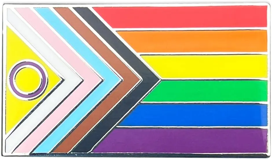 Applicable Pun Intersex Inclusive Progress Pride Flag LGBTQIA  POC Transgender Flag Enamel Pin - Lapel or Fabric Pin