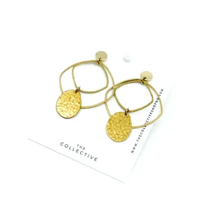 Avery Organic Brass Dangle Earrings