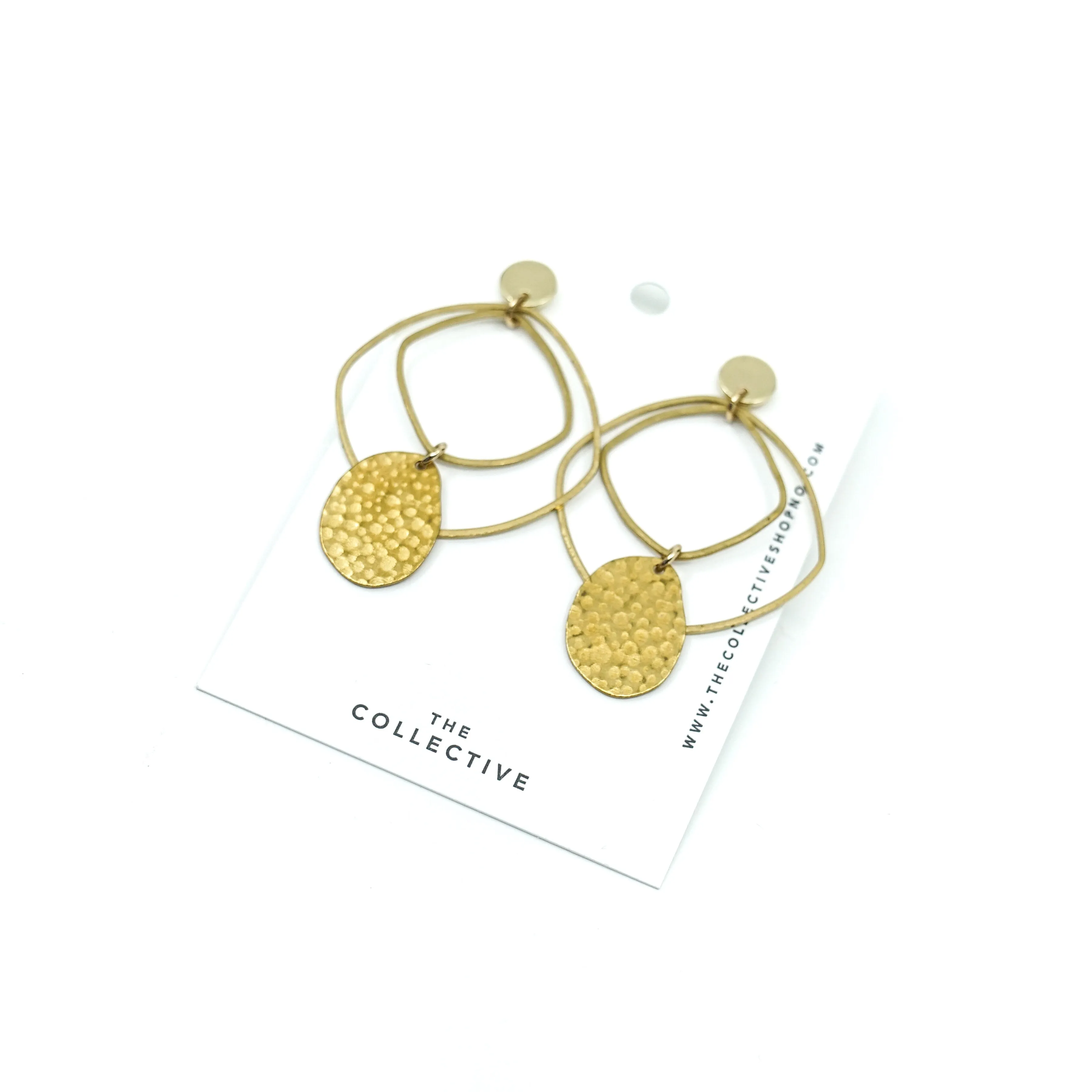 Avery Organic Brass Dangle Earrings