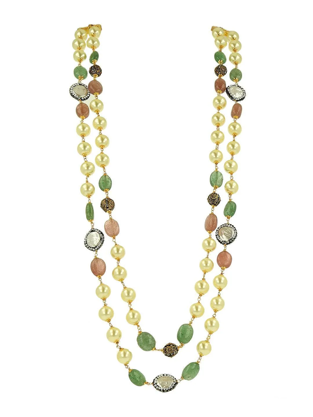 Baroque Double Layered Semi Precious Mala For Men