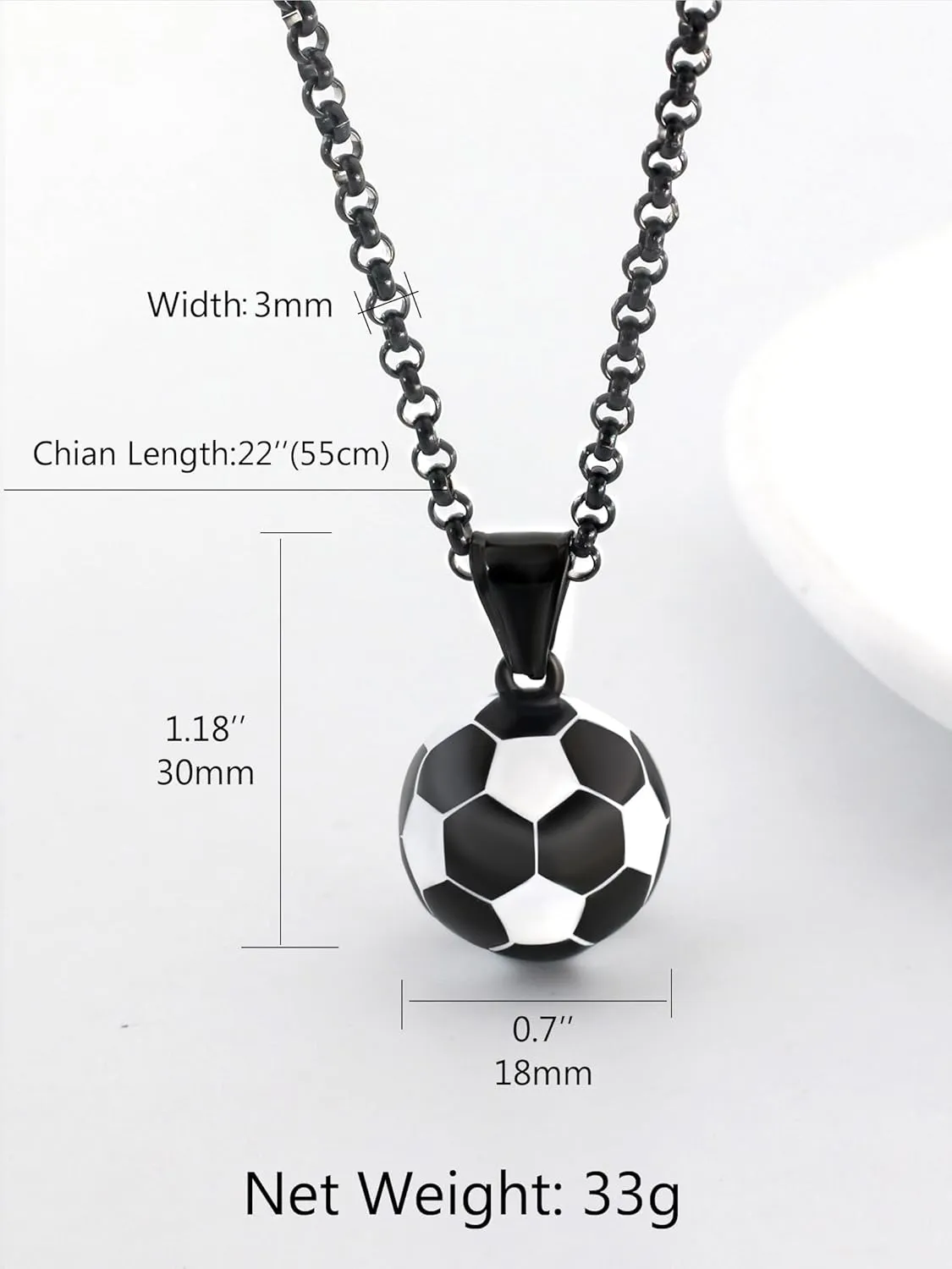 Baseball Soccer Football Necklaces for Men Sports Jewelry Gifts Stainless Steel Pendant Chain Mens Jewelry