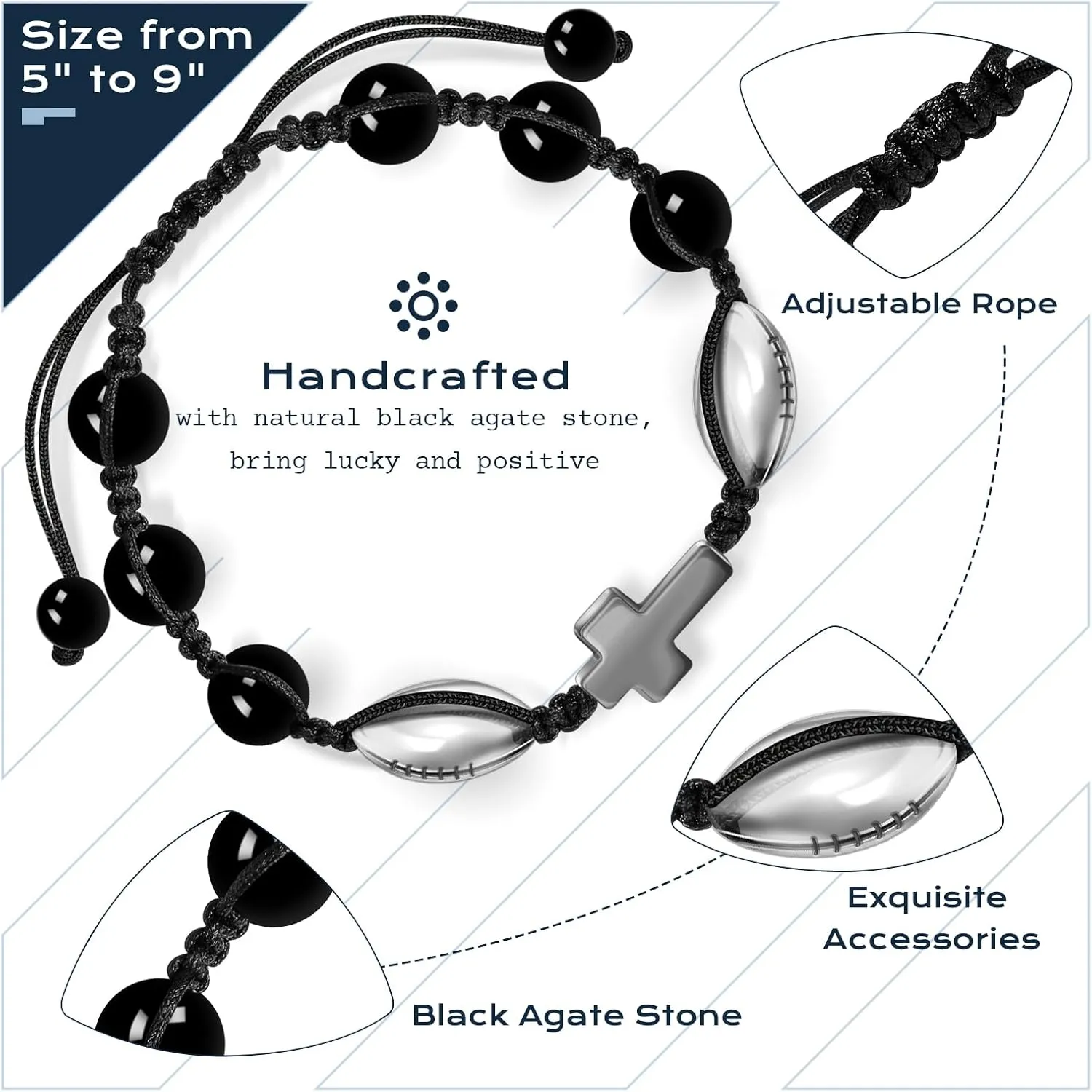 Baseball Soccer Volleyball Basketball Football Bracelet Gifts Stainless Steel Cross Bracelets Gifts for Son, Grandson, Nephew, Brother, Daughter