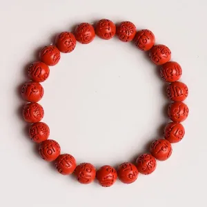 Beaded Bracelets Bead Bracelet Mens Bracelet Beaded Bracelets for Women Cinnabar Buddha Beads Tibetan Buddhist Buddha Prayer Mala Bracelet Bangle Perfect for Men or Women.(Color:12cm,Size: