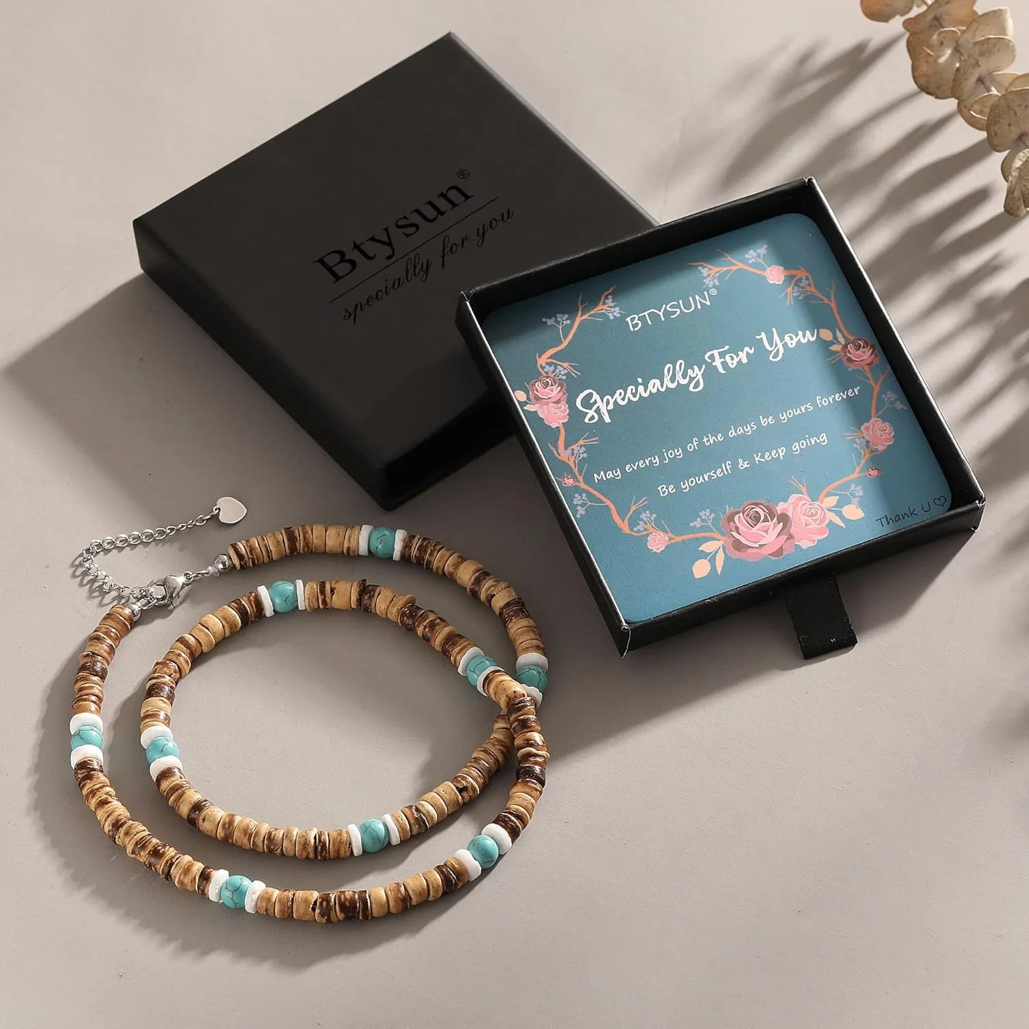 Beaded Necklace for Men Trendy Colorful Bead Necklaces for Men Teen Boy Gifts Boho Choker Necklace Summer Beach Coconut Husk Bead Graduation Gift for Him Boyfriend Anniversary Jewelry