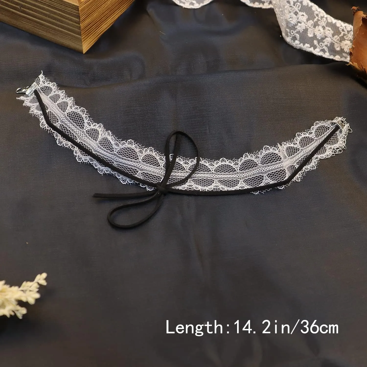 Bethynas Gothic Sexy Lace Choker Necklace Vintage White Lace Bowknot Collar Neck Chain Bridal Weeding Party Pearl Neck Accessories Lolita Cosplay Costume Jewelry for Women