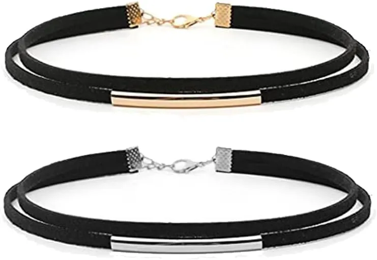 Black Velvet Choker Necklaces for Women Layered Black Tube Choker Day Collar Jewelry Gifts