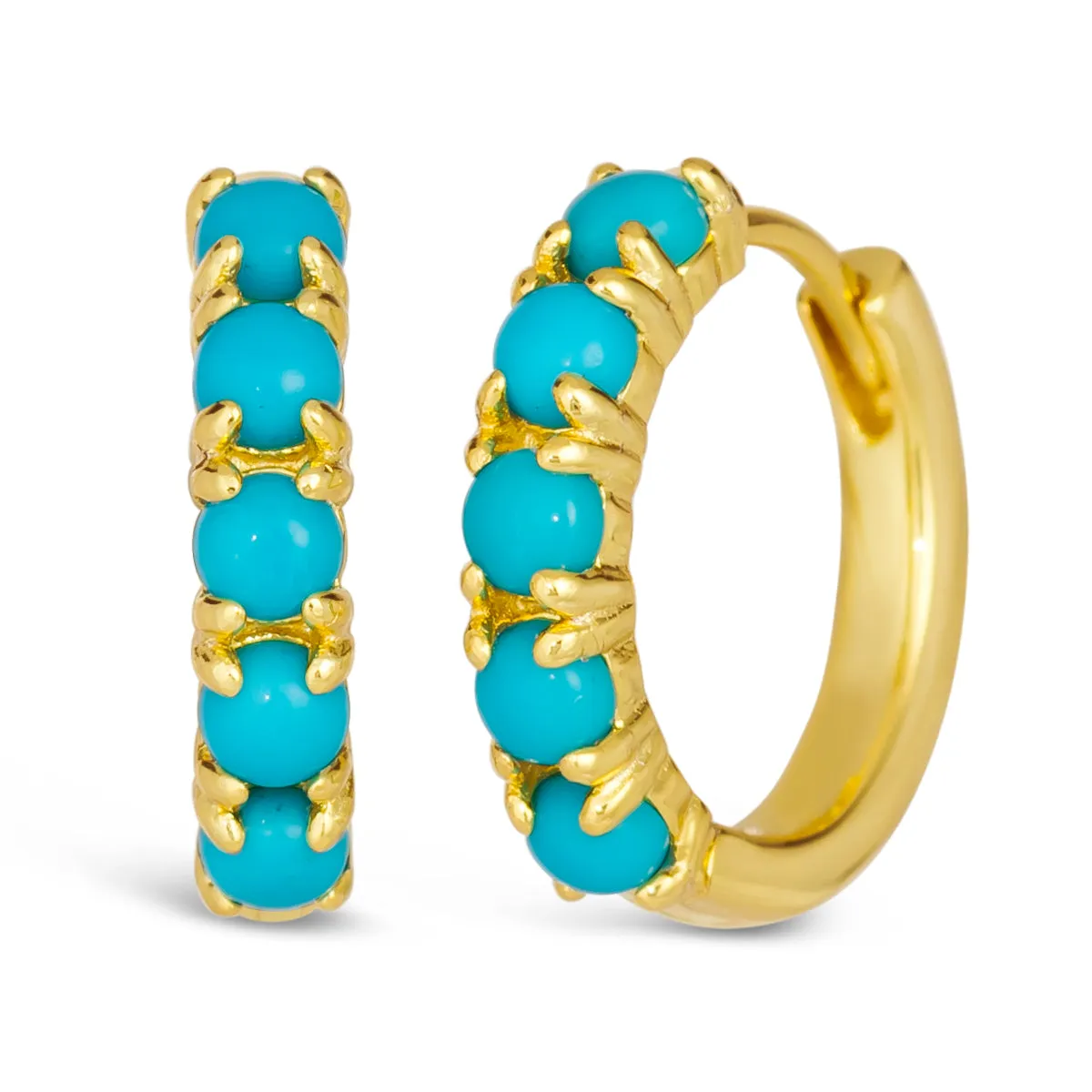Blue Turquoise Huggee Earrings