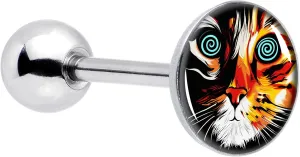 Body Candy Colorful Trippy Cat Barbell Tongue Ring