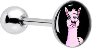 Body Candy Pink Happy Llama Barbell Tongue Ring