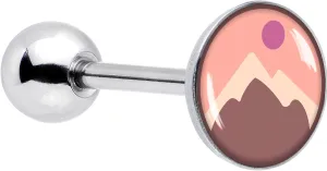 Body Candy Surgical Steel Tongue Ring Mountain Sunrise Tongue Piercing Jewelry