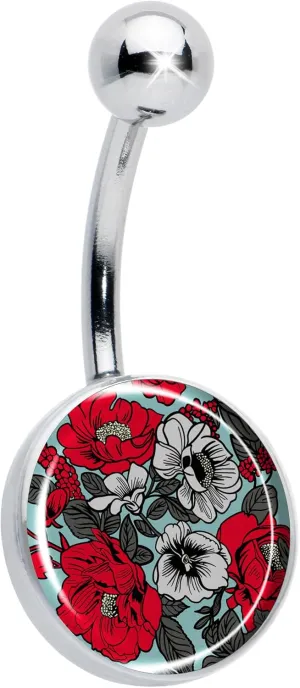 Body Candy Womens 14G 316L Stainless Steel Navel Ring Piercing Blossom Creation Vibrant Bloom of Flowers Mens Belly Button Ring