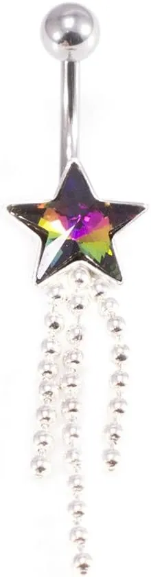 BodyJewelryOnline Belly Button Ring Package of 3 Navel Ring. Two with CZ Gems and a Retainer. 14G, Surgical Steel