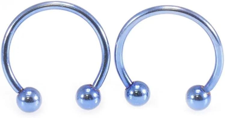 BodyJewelryOnline Micro Nipple Barbell and Horseshoe Ring Set 16G 10mm. Surgical Steel