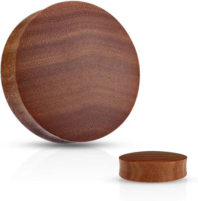 BodyJewelryOnline Organic Ear Plugs/tunnels Convex Saddle Fit Made of Saba Wood.