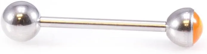 BodyJewelryOnline Tongue Barbell with UV Glow bright Design, Tongue ring with Unique designed ball.