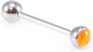 BodyJewelryOnline Tongue Barbell with UV Glow bright Design, Tongue ring with Unique designed ball.