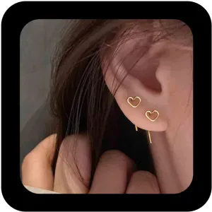 Bohemian Love Heart Earrings gold Small Heart Stud Earrings Minimalist Heart Earring Retro Hollow Heart Earrings Jewelry for Women