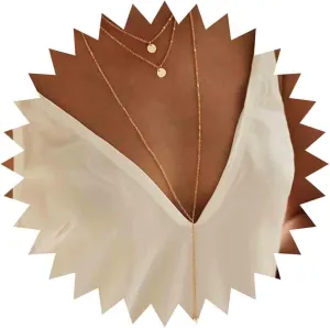 Boho Layered Coin Necklace Gold Disc Coin Pendant Necklace Long Necklaces for Women Y Lariat Necklace Jewelry
