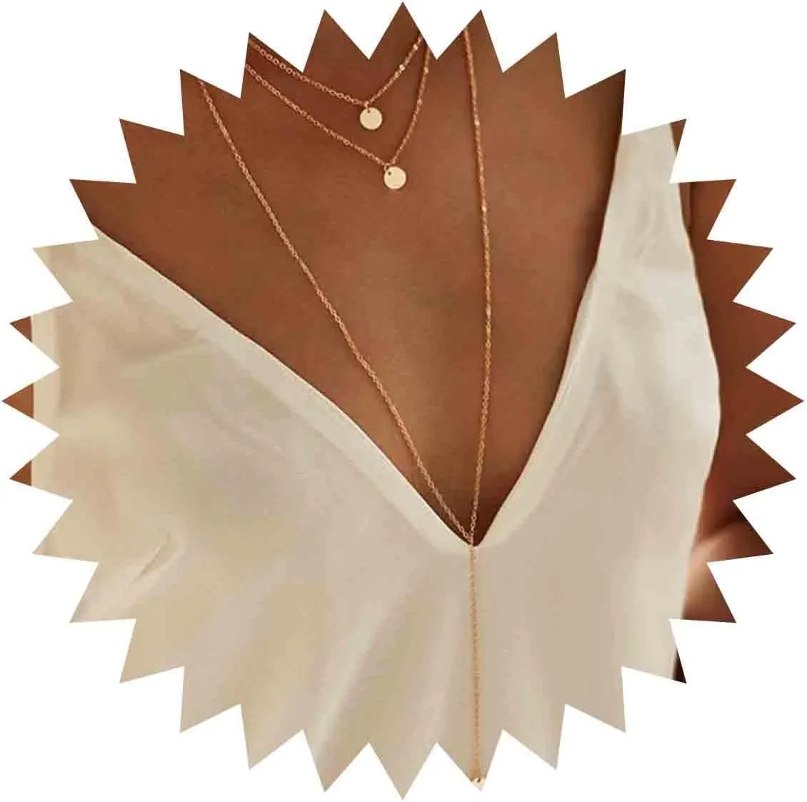 Boho Layered Coin Necklace Gold Disc Coin Pendant Necklace Long Necklaces for Women Y Lariat Necklace Jewelry