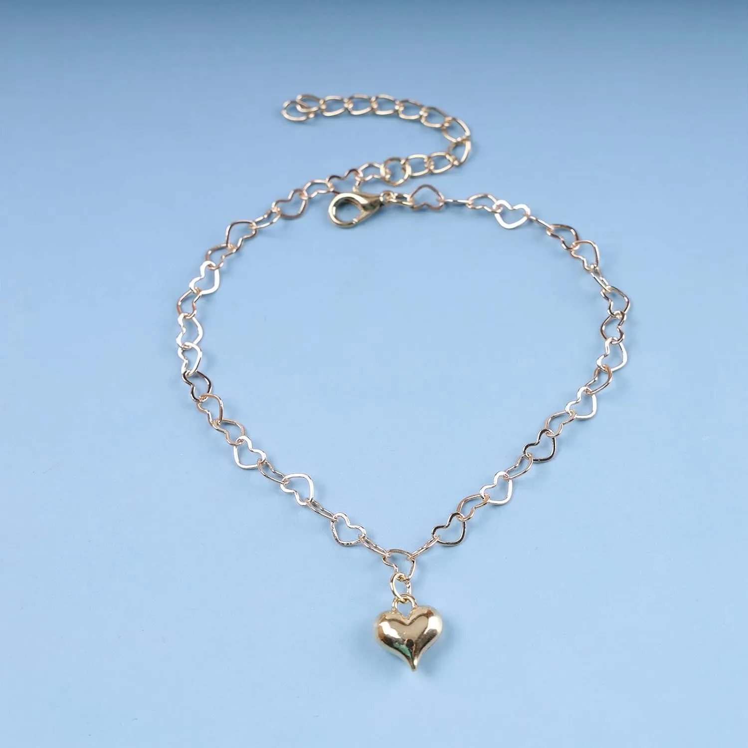 Boho Layered Flower Anklet Bracelet Gold Tiny Rhinestone Satellite Chain Flora Pendant Ankle Chain O Paper Clip Chain Anklet Minimalist Hawaiian Beach Flower Foot Chain for Women and Girls