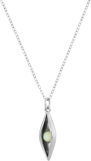 Bolenvi Peapod Pea in a Pod Pendant Necklace, Jewelry with Glow Pearl & 925 Sterling Silver Adjustable Chain, Dainty Necklaces for Women, Women's Jewelry