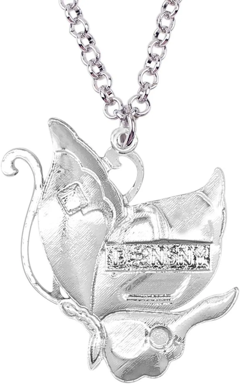 BONSNY Statement Enamel Rhinestone Butterfly Necklaces Pendant Original Design for Women Nature lover Insect Jewelry