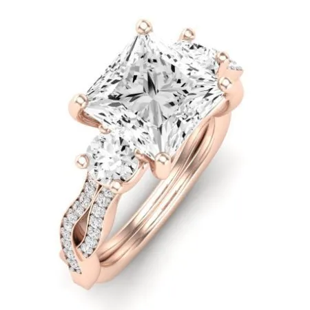 Bottlebrush Diamond Matching Band for Princess Center (Band Only. Engagement Ring Not Included)