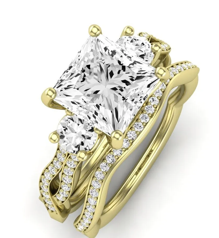 Bottlebrush Diamond Matching Band for Princess Center (Band Only. Engagement Ring Not Included)