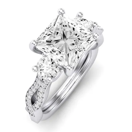 Bottlebrush Diamond Matching Band for Princess Center (Band Only. Engagement Ring Not Included)