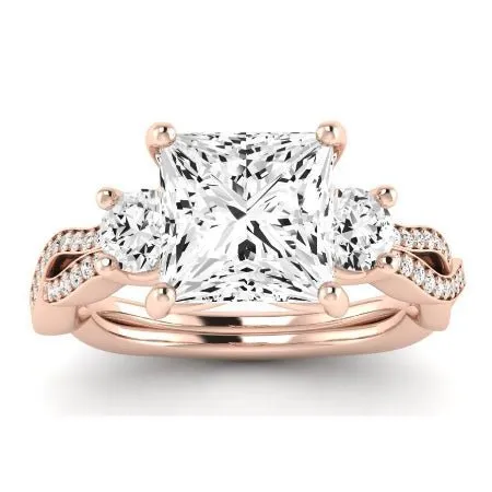 Bottlebrush Diamond Matching Band for Princess Center (Band Only. Engagement Ring Not Included)