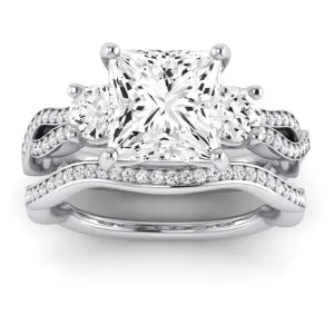 Bottlebrush Diamond Matching Band for Princess Center (Band Only. Engagement Ring Not Included)