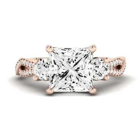 Bottlebrush Diamond Matching Band for Princess Center (Band Only. Engagement Ring Not Included)