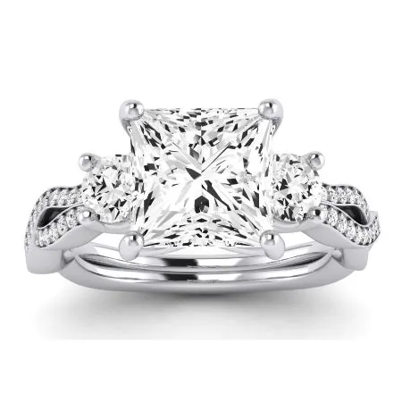 Bottlebrush Diamond Matching Band for Princess Center (Band Only. Engagement Ring Not Included)
